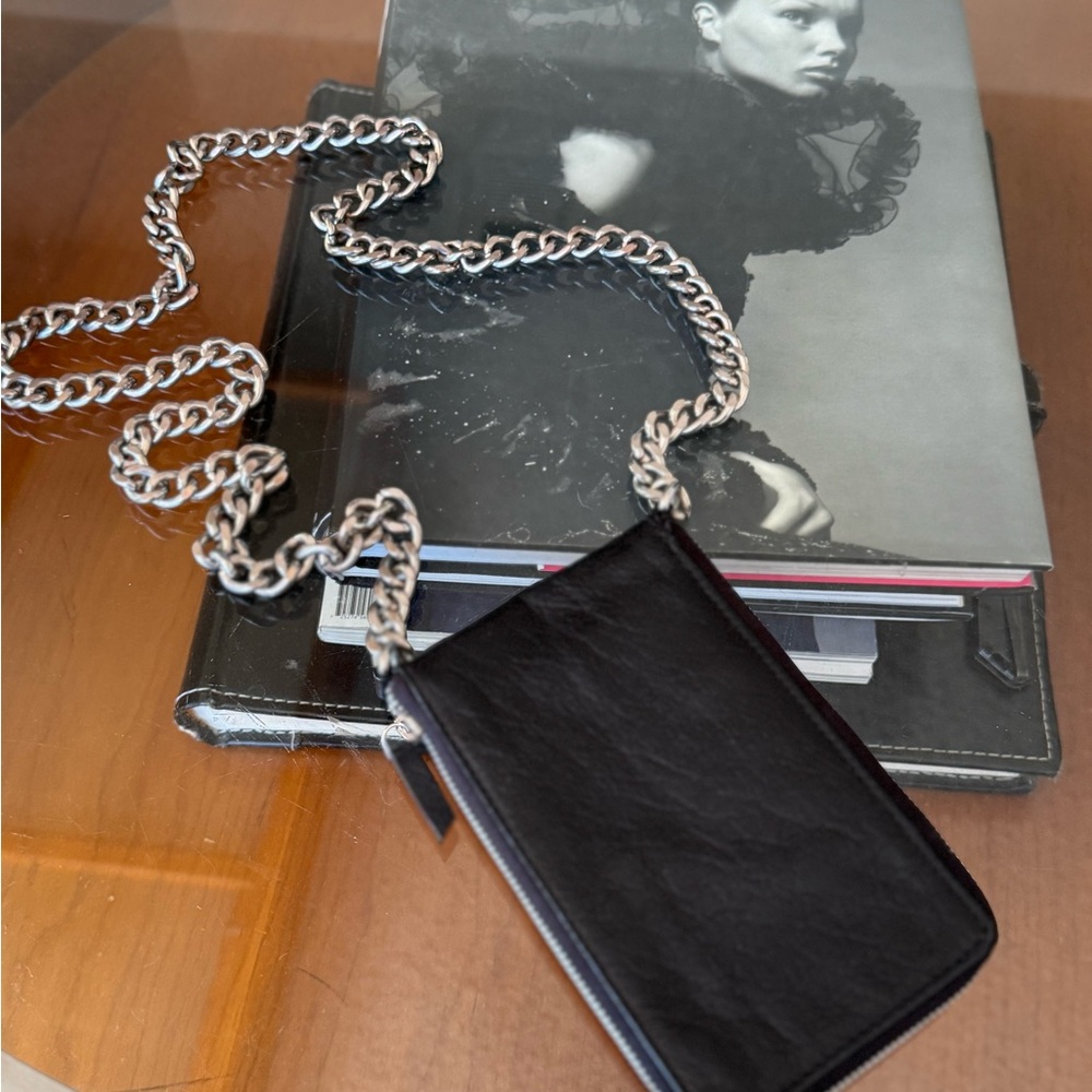 Free People Leather Cellphone Heavy Chain Crossbody Case Wallet Goth Punk EMO